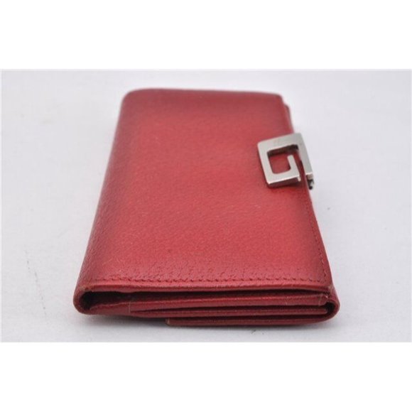 Gucci red leather wallet w square silver G clasp - Picture 14 of 15